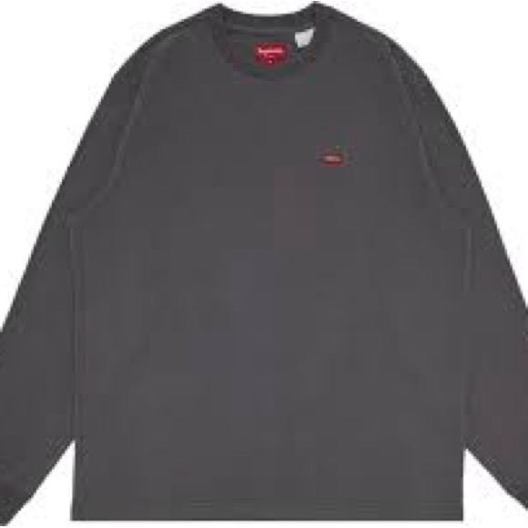 Supreme Small Box Long Sleeve Tee Charcoal - Picture 1 of 4